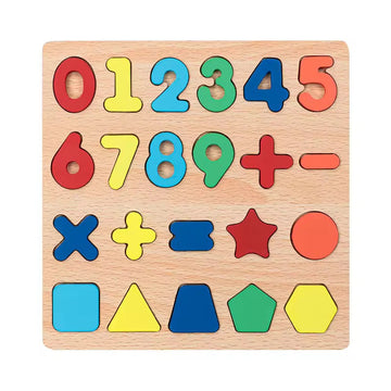 Wooden Numbers & Shapes Set –  123 & Geometric Shapes