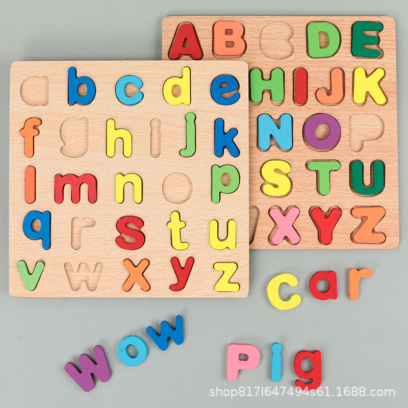Wooden Alphabets for Kids | Capital ABC Small abc Random Board